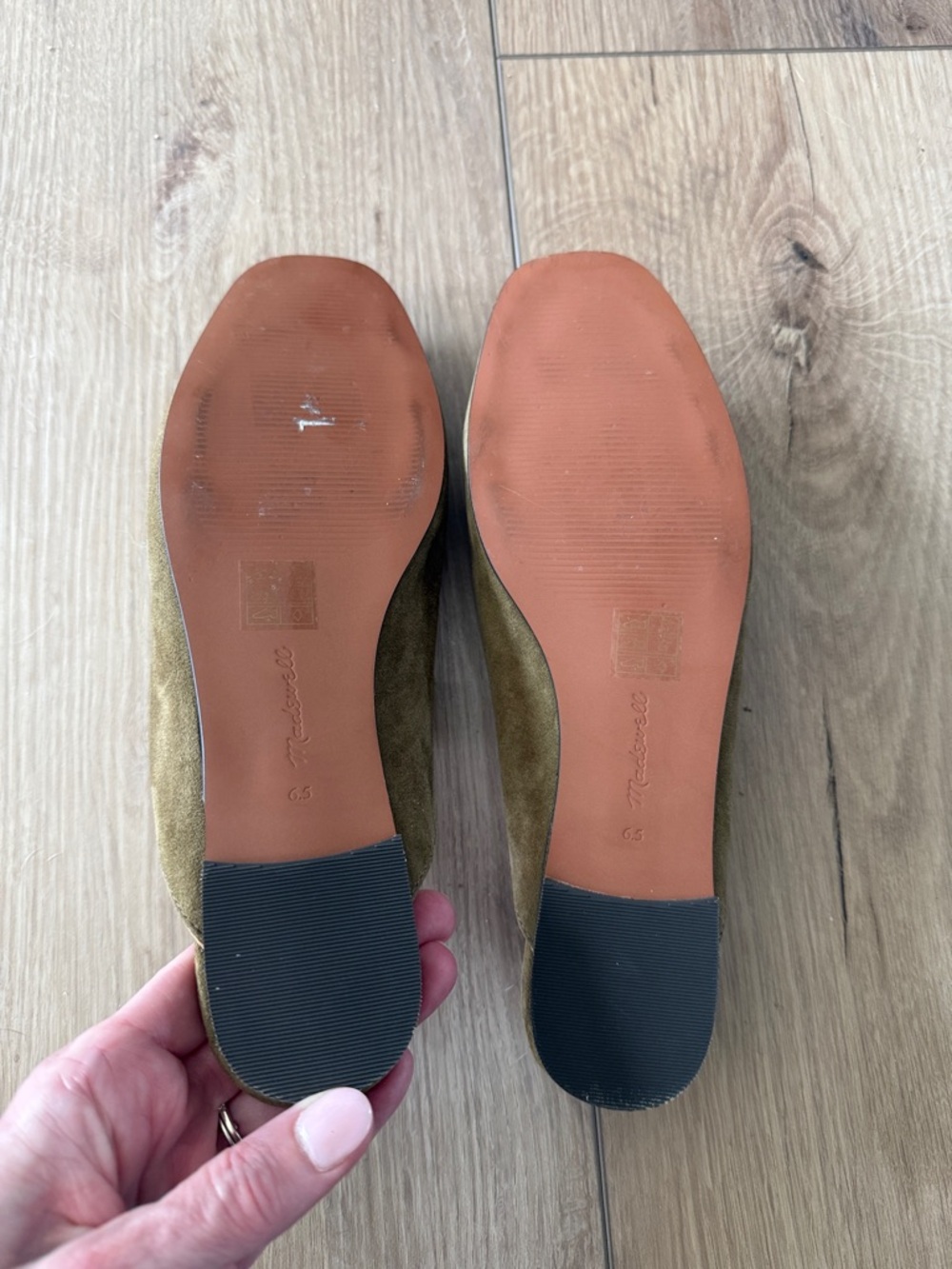 Madewell Olive Green Suede Mary Jane Mule - Picture 3 of 6